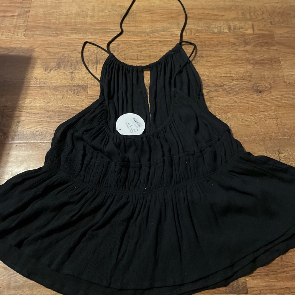 Gauze club top 2X new w/ tags peplum, plunge or keyhole.. dual wear multi style - Picture 4 of 4